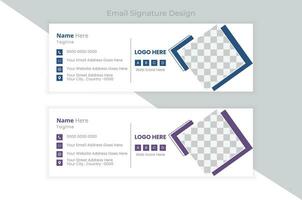 modello di progettazione della firma e-mail aziendale vettore