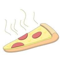peperoni Pizza cartone animato caldo Rifiuto cibo vettore