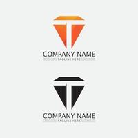 lettera t, t logo vettoriale carattere alfabeto design e icona t