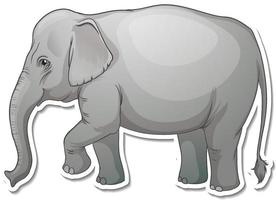 un modello di adesivo del personaggio dei cartoni animati di elefante vettore