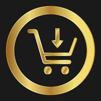 shopping carrello semplice isolato oro icona per applicazioni e siti web vettore