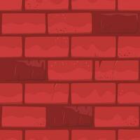 Cracked rosso mattone parete, marrone cartone animato mattoni piazza vettore sfondo