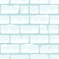 cartone animato Cracked castello parete coperto nel neve, piazza senza soluzione di continuità modello, piatto design vettore