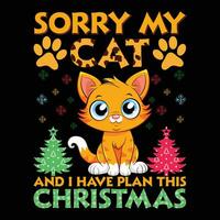 spiacente mio gatto e io avere piani Questo Natale vettore