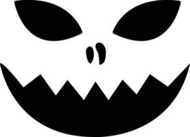 Halloween zucca viso icona piatto stile. pauroso viso isolato trasparente sfondo. Jack lanterna zucca sorridente modello per Halloween saluto carta manifesto, opuscolo o volantino. vettore applicazioni sito web