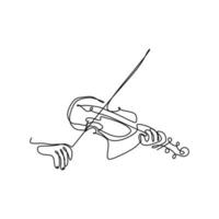 strumento musicale vettoriale di disegno a linea singola continuo di violino