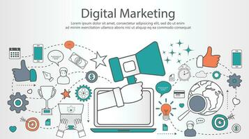 digitale marketing concetto. piatto schema vettore illustrazione.
