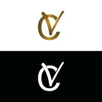 lettera CV lusso moderno monogramma logo vettore disegno, logo iniziale vettore marchio elemento grafico illustrazione design modello