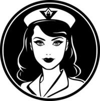 infermiera, minimalista e semplice silhouette - vettore illustrazione