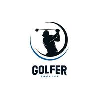 golf giocatore logo design vettore modello