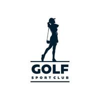 donna golf club logo. golf formazione logo design modello vettore