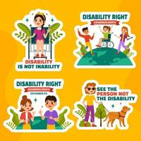 invalidità diritti consapevolezza mese etichetta piatto cartone animato modelli sfondo illustrazione vettore