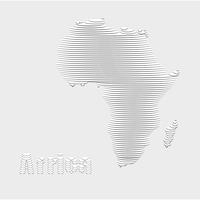 Linea astratta della mappa Africa su grafica vettoriale. vettore