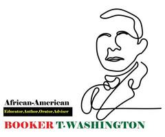 un' famoso nero eroe booker t. Washington. vettore