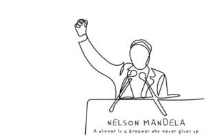 illustrazione di Nelson Mandela. nero storia mese arte vettore