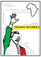 illustrazione di Nelson Mandela. nero storia mese arte vettore