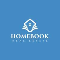 casa e libro logo per formazione scolastica e azienda vettore