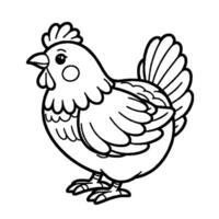 pollo modello colorazione libro vettore