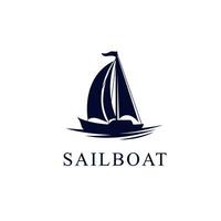 vettore andare in barca barca silhouette yacht logo vettore illustrazione isolato su bianca