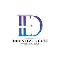 ed lettera creativo logo design icona vettore