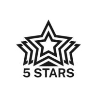 cinque stella valutazione, migliore premio icona o simbolo vettore