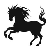 un' cavallo silhouette vettore isolato su un' bianca sfondo, un' in movimento cavallo silhouette clipart