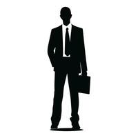 un' uomo d'affari vettore silhouette, un' uomo vettore isolato su un' bianca sfondo, un' aziendale persona nero vettore