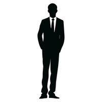 un' uomo d'affari vettore silhouette, un' uomo vettore isolato su un' bianca sfondo, un' aziendale persona nero vettore