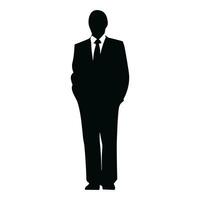 un' uomo d'affari silhouette vettore gratuito, un' uomo vettore isolato su un' bianca sfondo, un' aziendale persona nero vettore