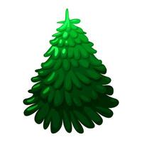 vettore Natale abete rosso albero. cartone animato verde albero