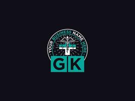 tipografia gk logo, iniziale gk lusso medico medici logo per voi vettore