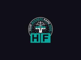 medico HF clinica logo, iniziale HF tipografia lusso medici lettera logo vettore