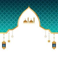 sfondo colorato di lusso bianco e dorato elegante islamico arabo con arco islamico decorativo vettore