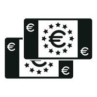 Euro denaro contante i soldi icona semplice vettore. sicuro credito vettore