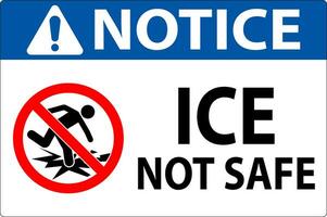 Avviso cartello ghiaccio non sicuro vettore