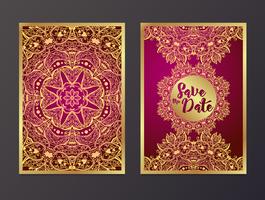 Rich Wedding Invitations, in stile indiano. vettore