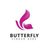 vettore dell'icona del logo del marchio bella farfalla