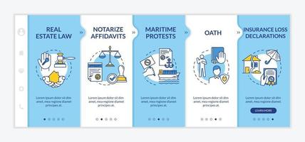 modello vettoriale di onboarding del servizio notarile