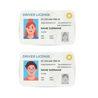 patente di guida. una carta d'identità di plastica. illustrazione vettoriale piatta