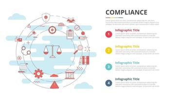 concetto di conformità per banner modello di infografica vettore