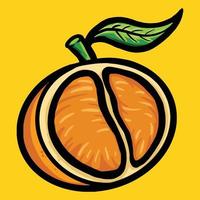 illustrazione vettoriale di cartone animato contorno di frutta arancione