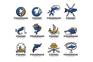 disegno dell'illustrazione della collezione di logo di pesce vettore