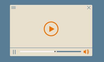 Video player flat per applicazioni web e mobili vettore