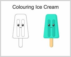 colorare un gelato per imparare a colorare l'immagine vettore