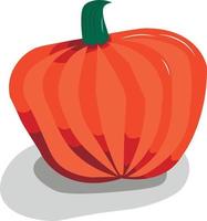 zucca tonda leggermente schiacciata. sfumature rosso-arancio. vettore