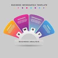 modello di infografica aziendale - elemento di analisi swot. vettore