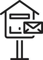icona della linea per la casella di posta vettore