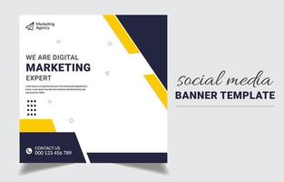 design creativo del modello di banner per social media di marketing. vettore