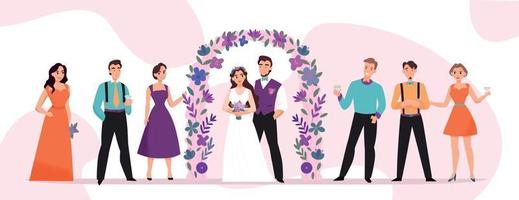 matrimonio matrimonio cerimonia orizzontale vettore