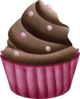 cioccolato cupcakes. dolce cibo. carino cupcakes. delizioso dolce dolce vettore illustrazione design